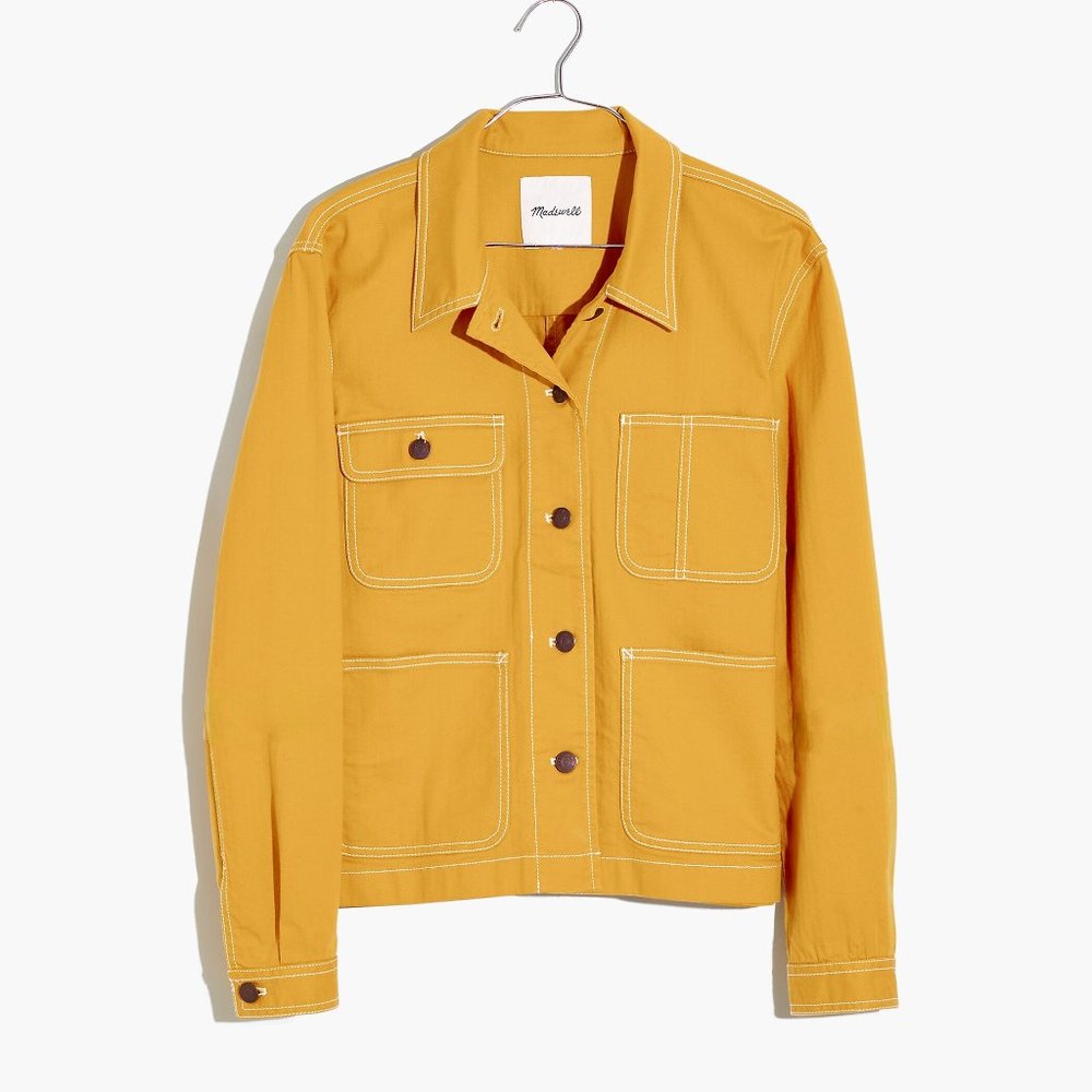 Madewell Cropped Chore Jacket in Tungsten Glow (Golden Yellow) Small